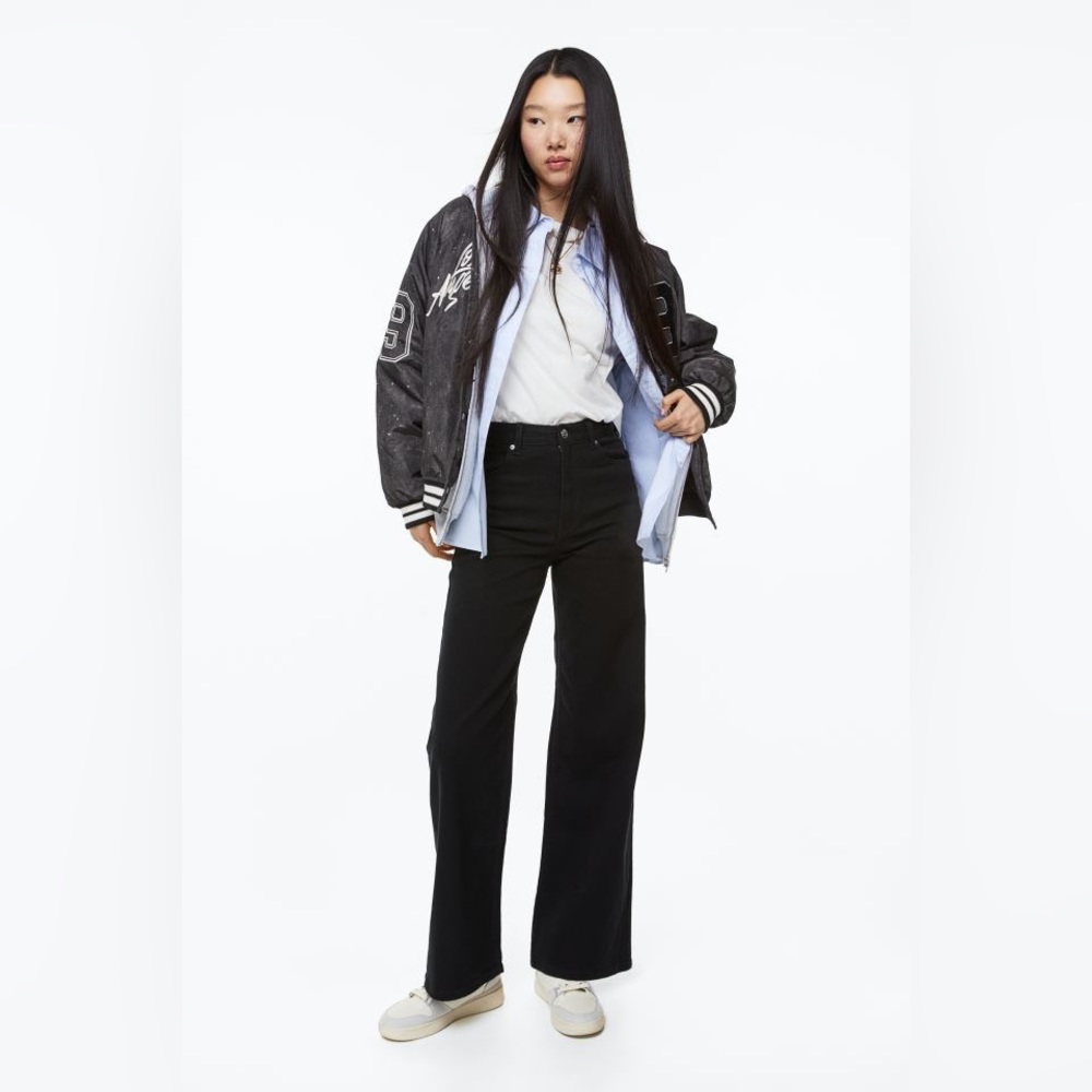 H&M WIDE-LEG TWILL PANTS